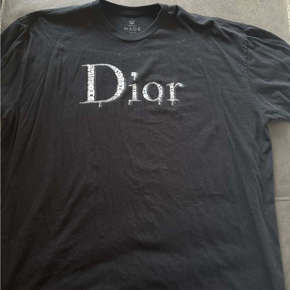 Dior Black Tee with White Logo